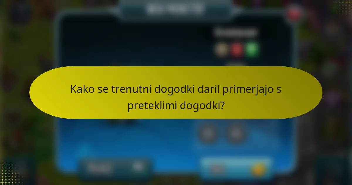 Kako se trenutni dogodki daril primerjajo s preteklimi dogodki?